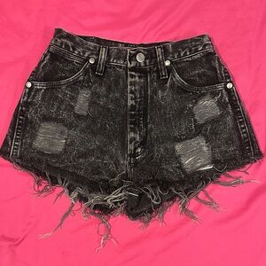 Wrangler Black Distressed Jean Shorts